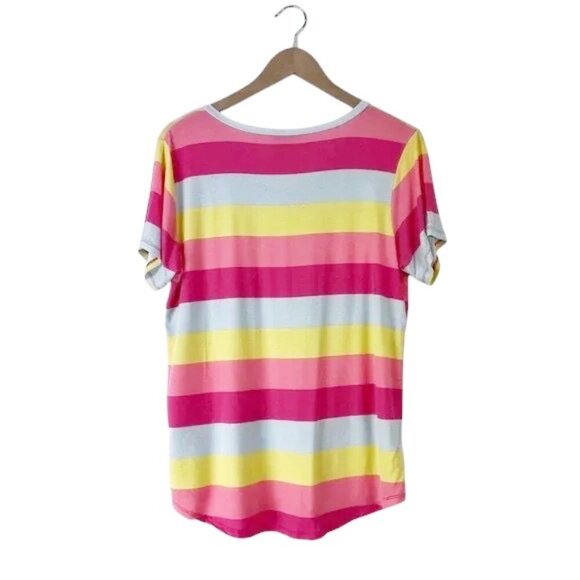 WildFox Colorful Striped Pajama Set Shorts and Tshirt Size M - Picture 3 of 8